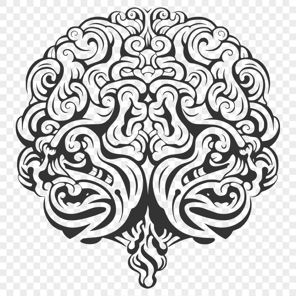 Free Ornate Brain Stencil