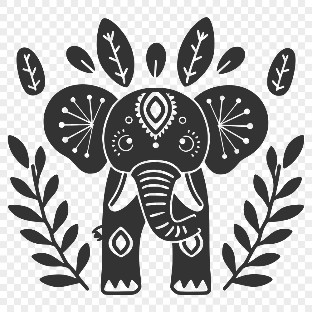 Free Artistic Elephant Printable Image