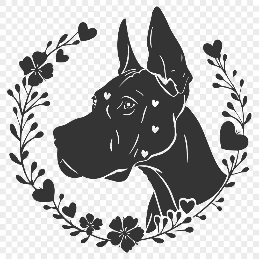 Stunning Great Dane SVG, PNG, PDF And DXF Files