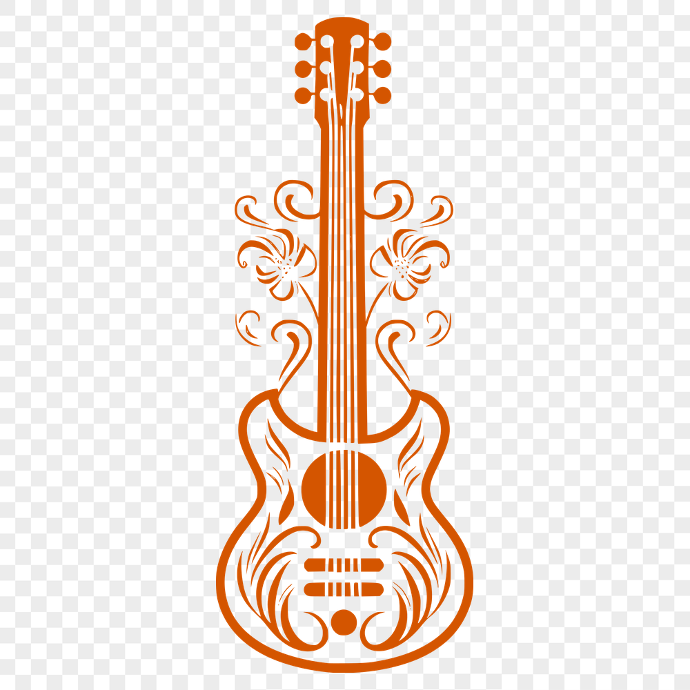 Stunning Guitar SVG, PNG, PDF And DXF Files