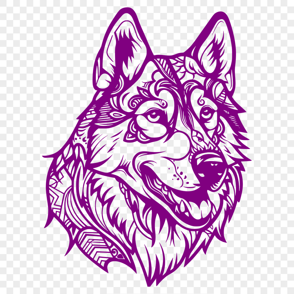 Ornate Husky SVG, PNG, PDF And DXF Files