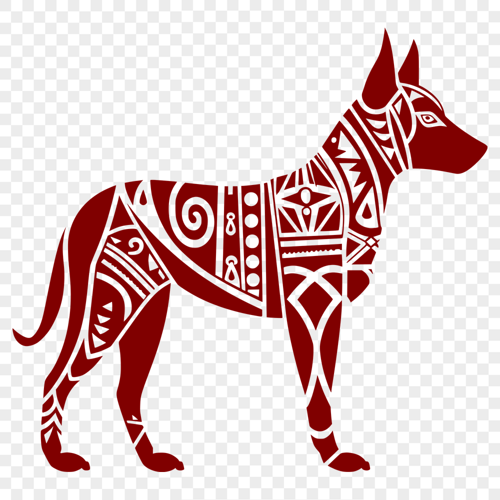 Standing Doberman Pinscher Vector Art