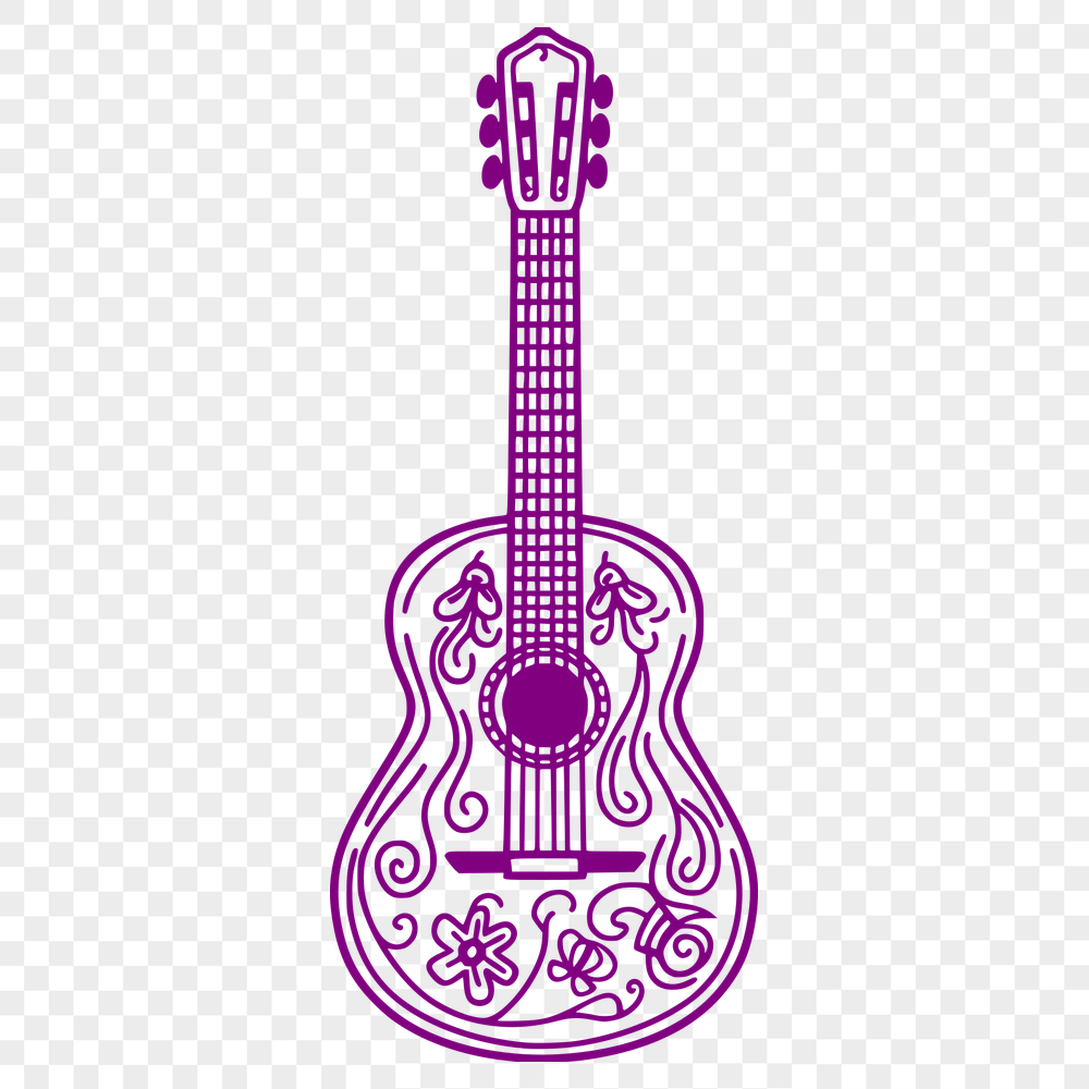 Free Floral Guitar Template