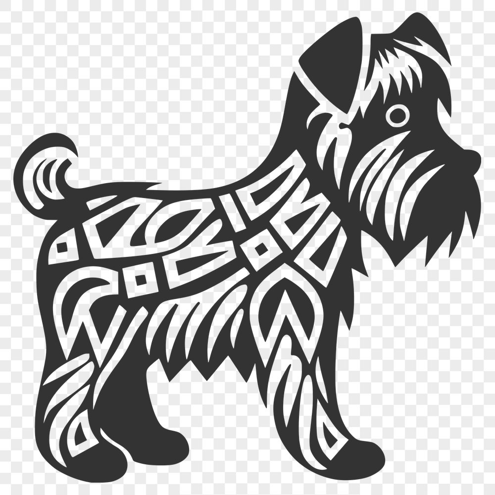 Ornate Standing Miniature Schnauzer DXF