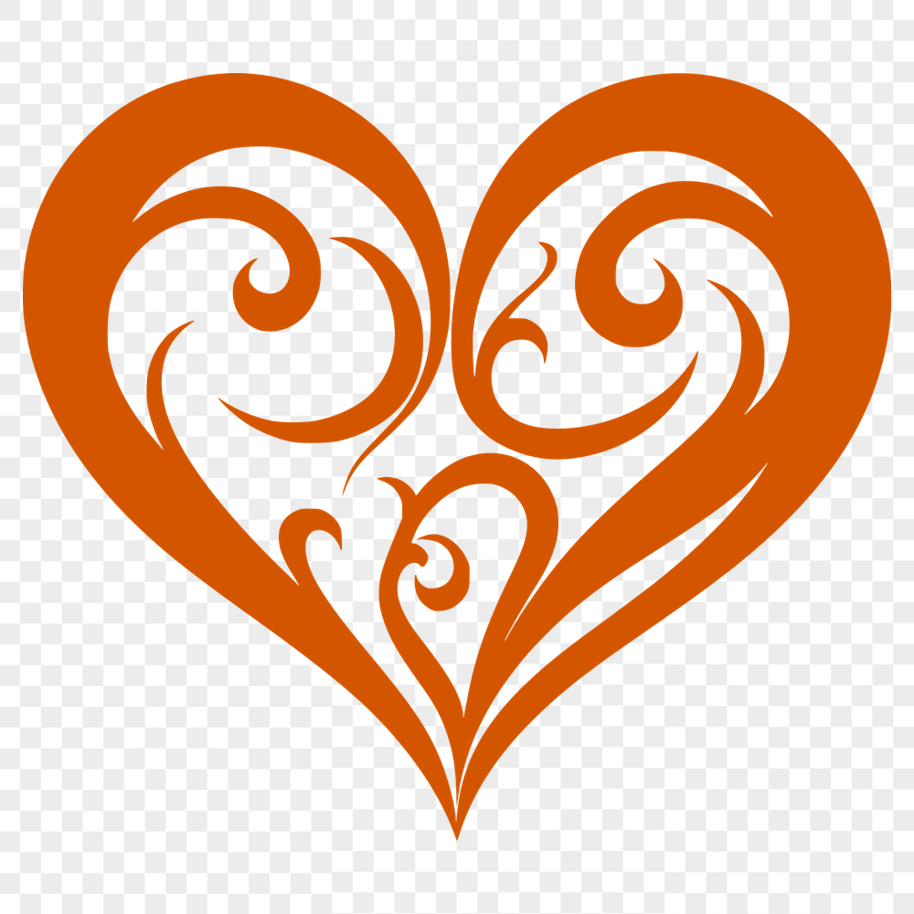 Free Ornate Love Heart Vector Illustration