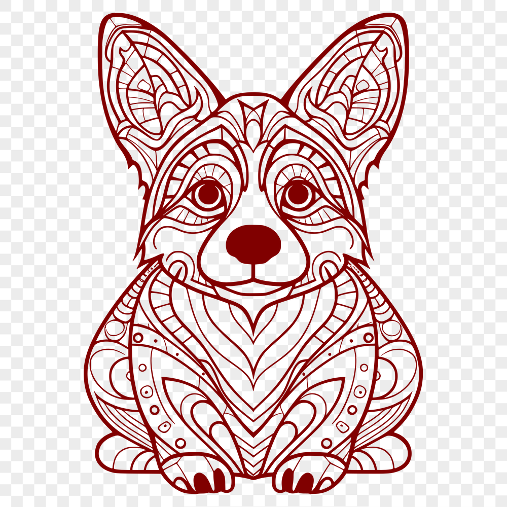 Stunning Corgi Digital Drawing