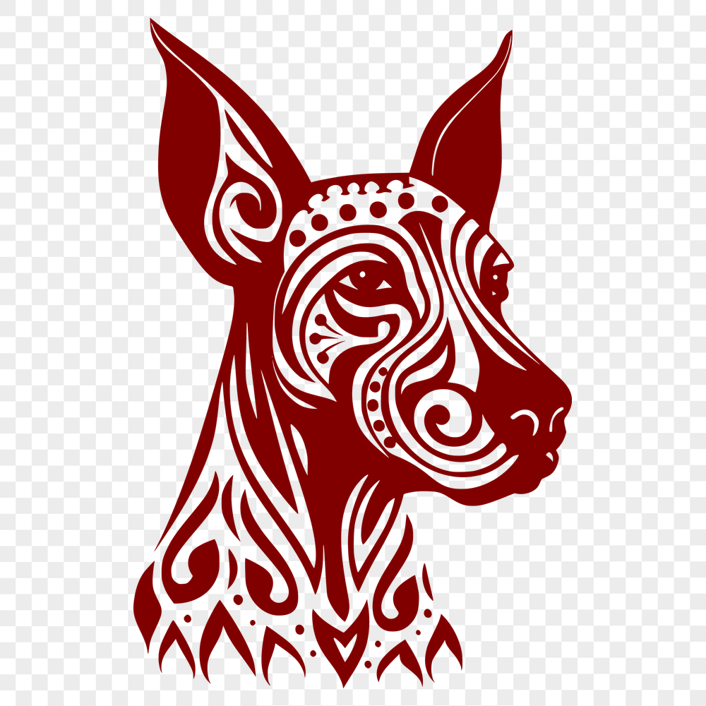 Ornate Dog Vector Drawing