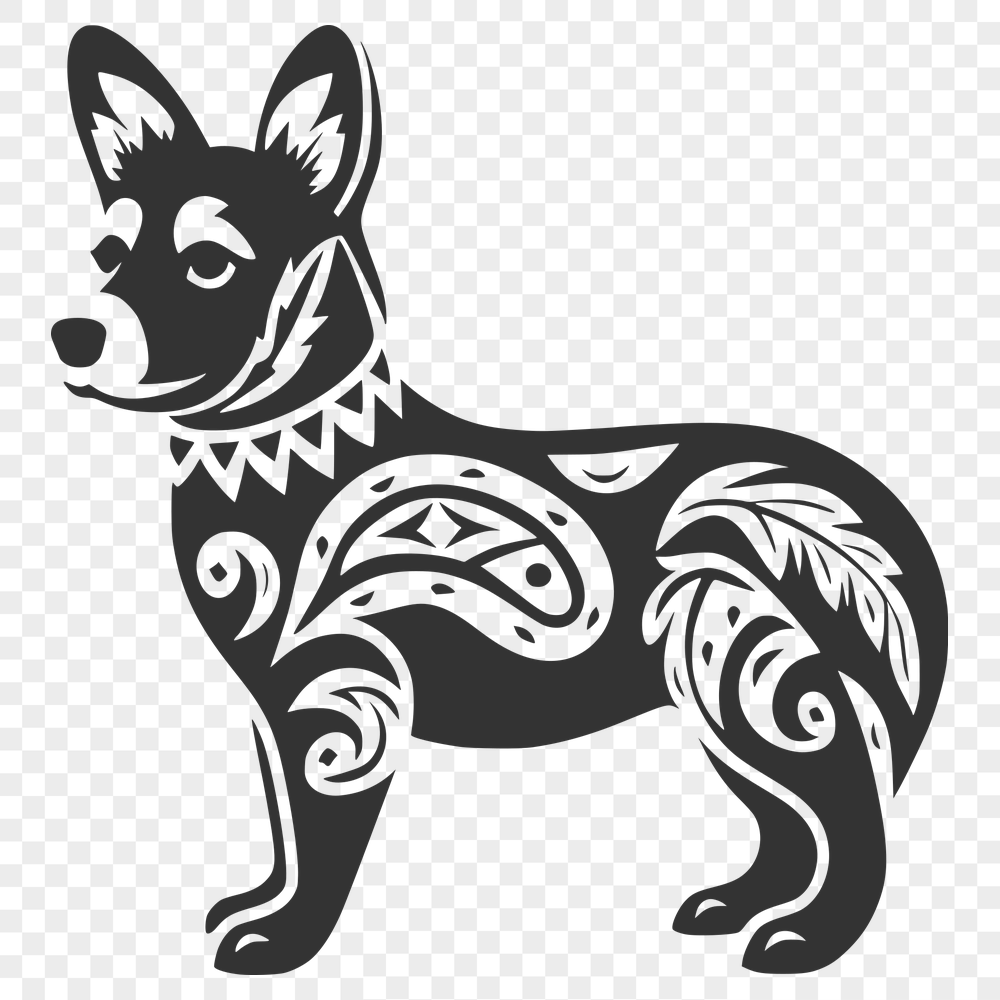 Free Standing Welsh Corgi Illustration