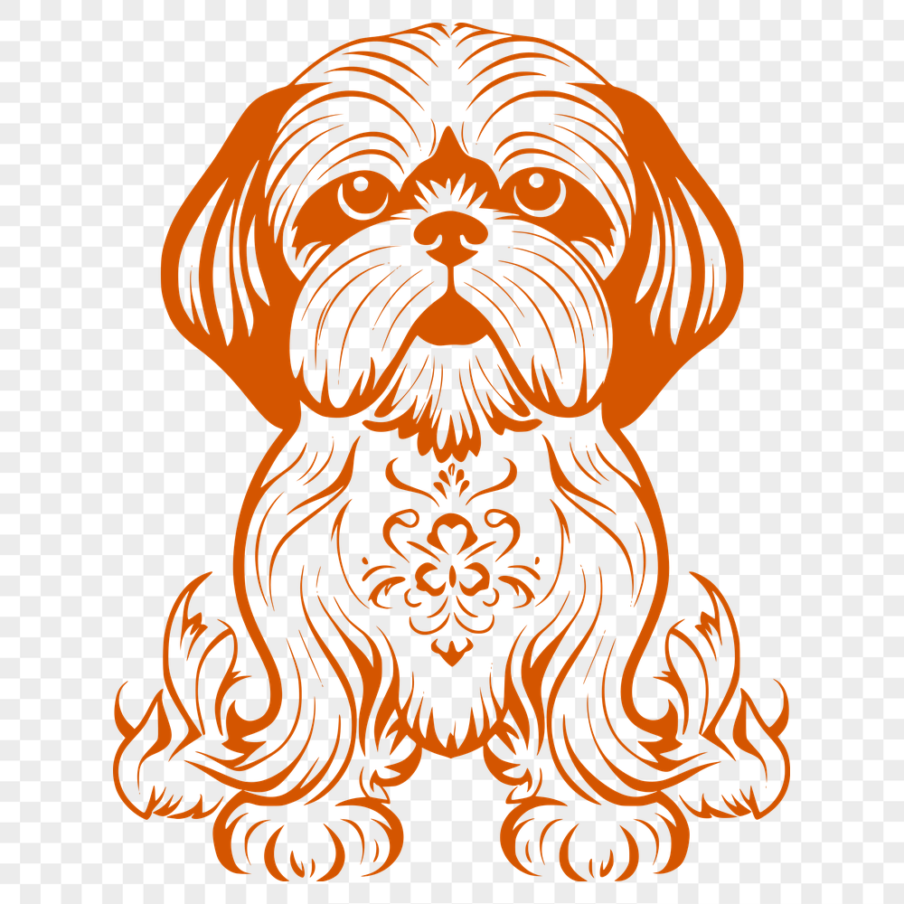 Beautiful Sitting Shih Tzu DXF