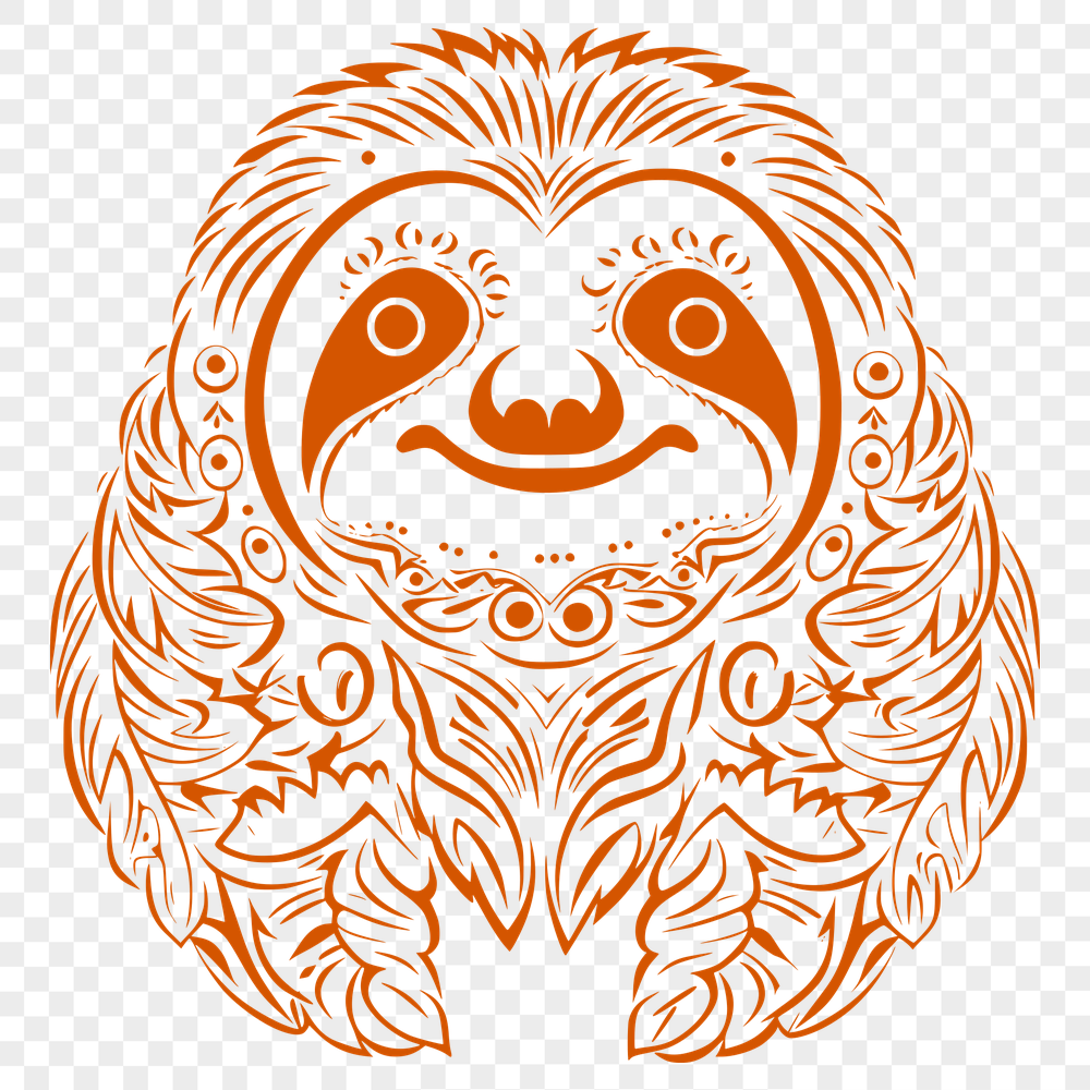 Free Ornate Sloth Decal