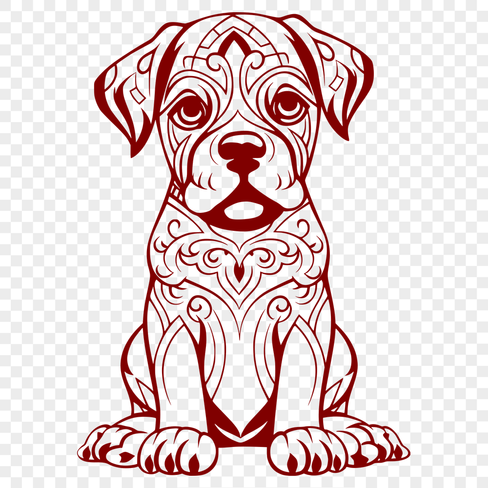 Ornate Sitting Dog - PDF