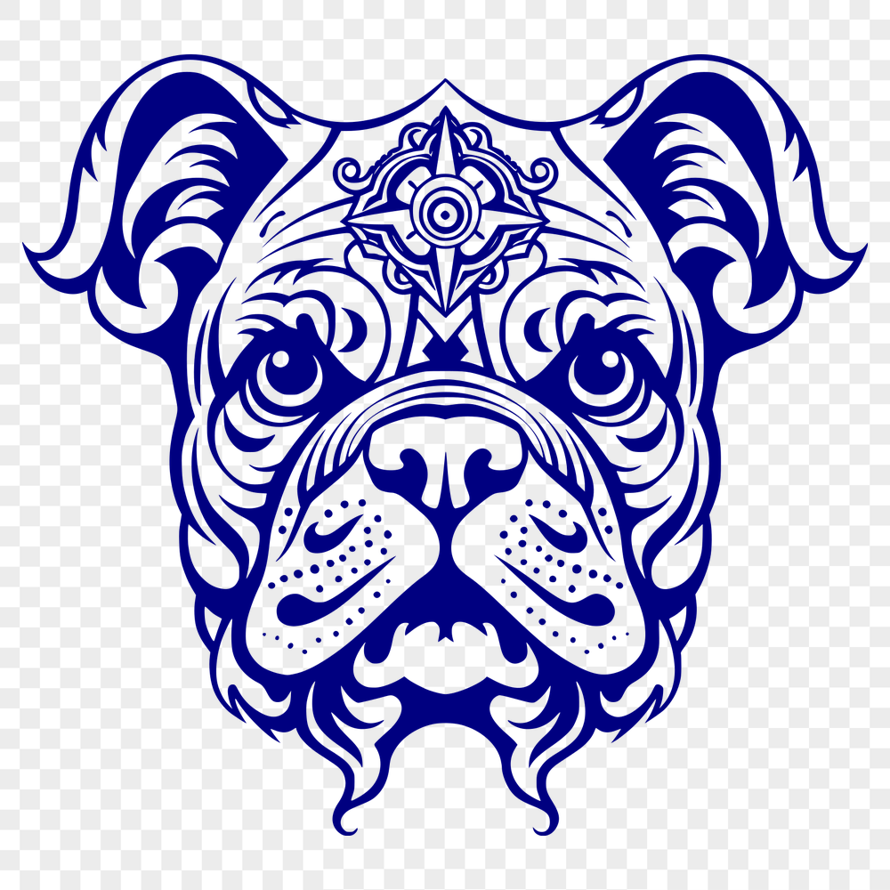 Ornate Bulldog SVG