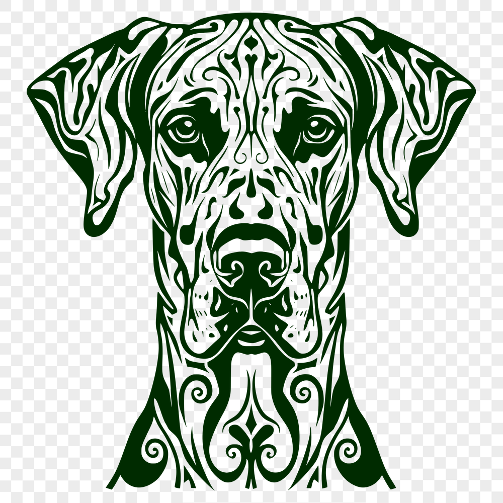 Ornate Great Dane SVG, PNG, PDF And DXF Files