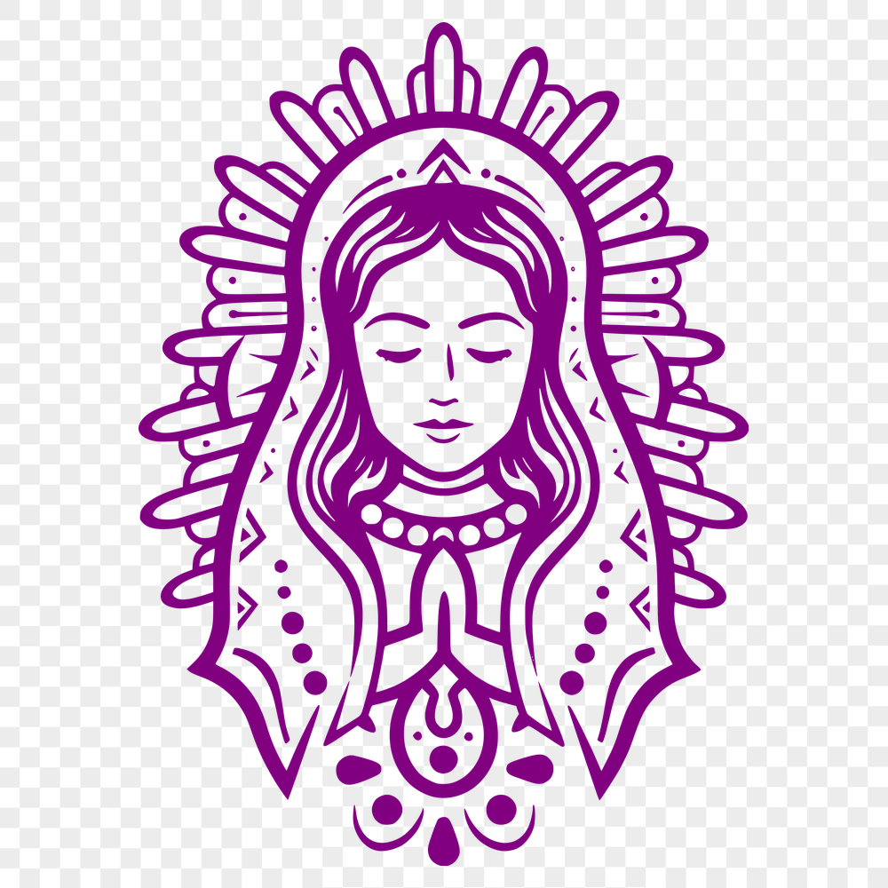 Stunning Our Lady Of Guadalupe  Vector Drawing