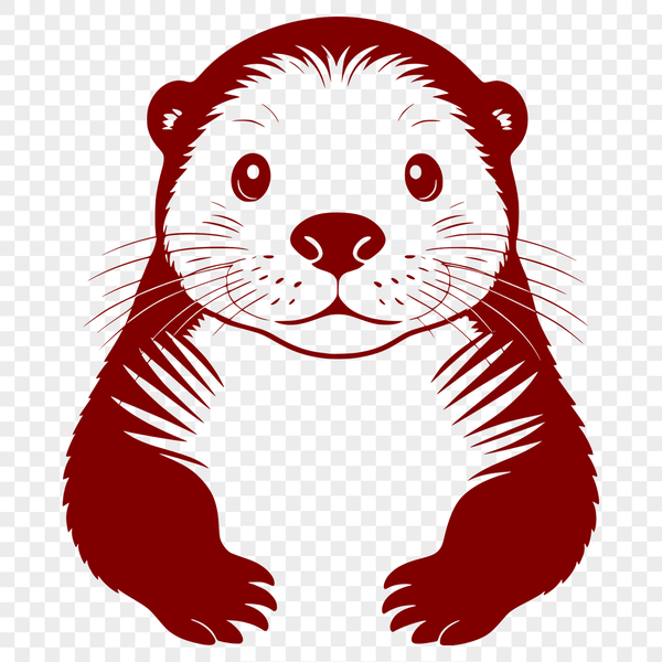 A detailed illustration of a river otter in a naturalistic pose.
