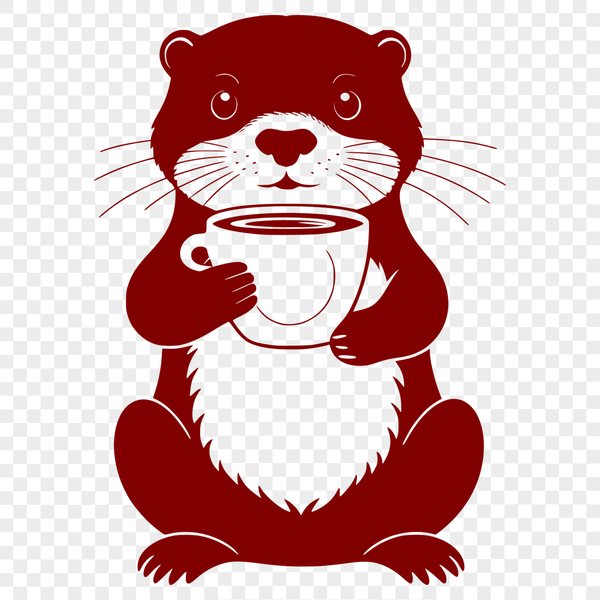 A digital illustration of a otter in its natural habitat.