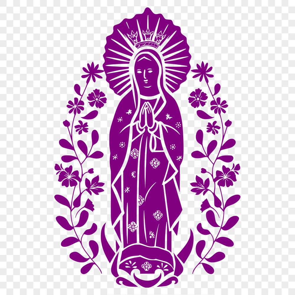 Free Floral Our Lady Of Guadalupe  Digital Artwork