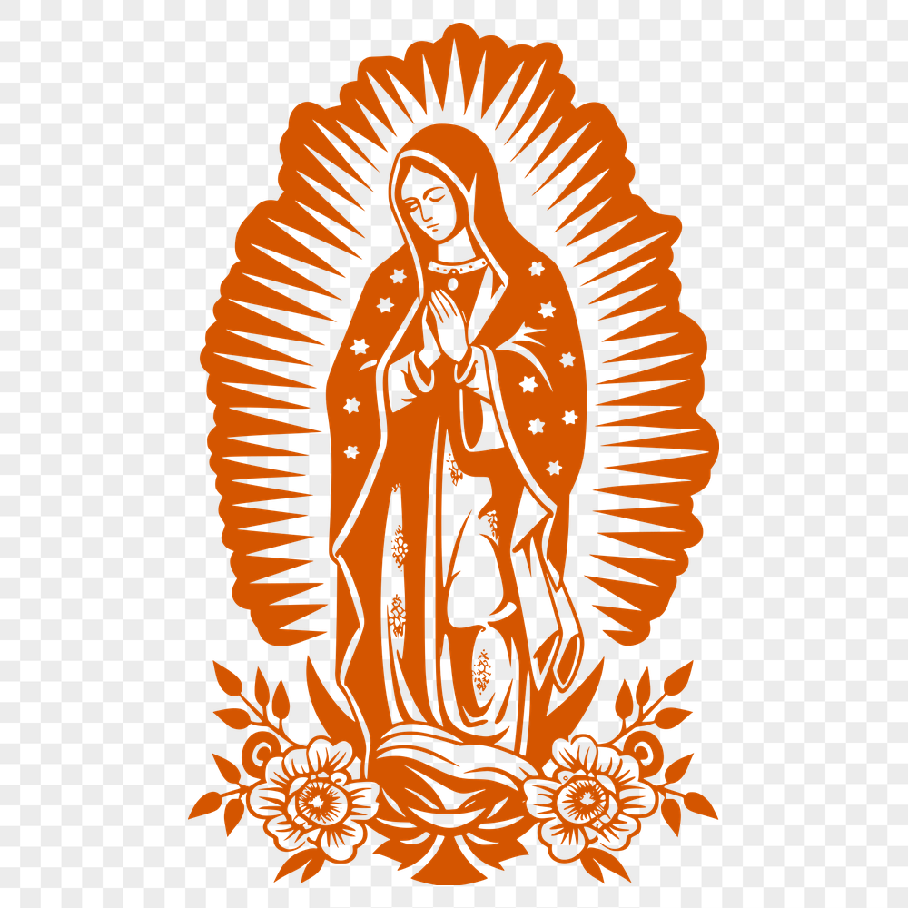 Floral Our Lady Of Guadalupe  DXF