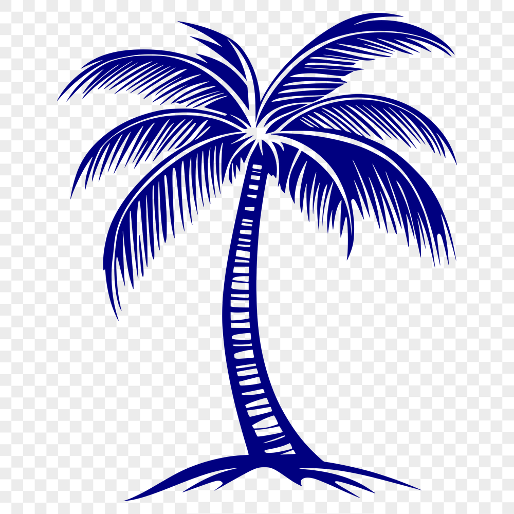 Palm Tree Digital Drawing In SVG, PNG, PDF And DXF Formats