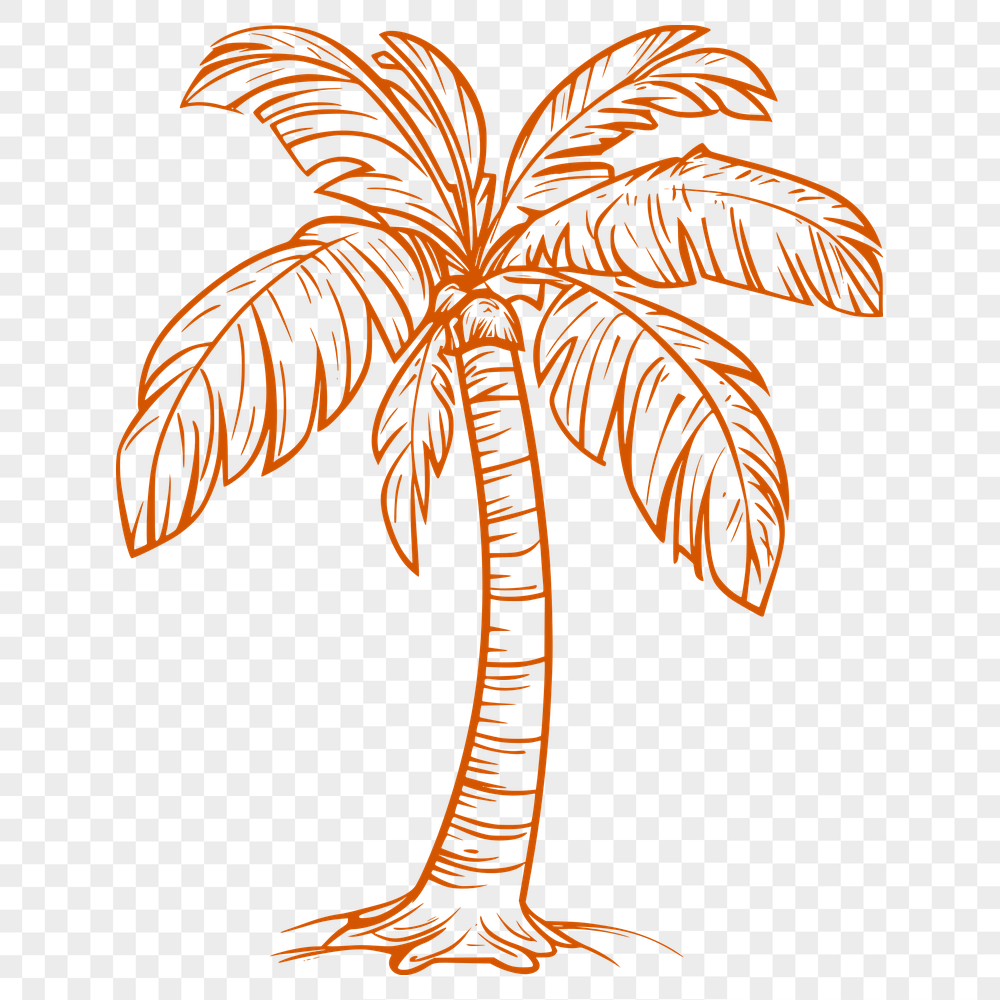 Artistic Palm Tree Drawing In PDF For Free Download