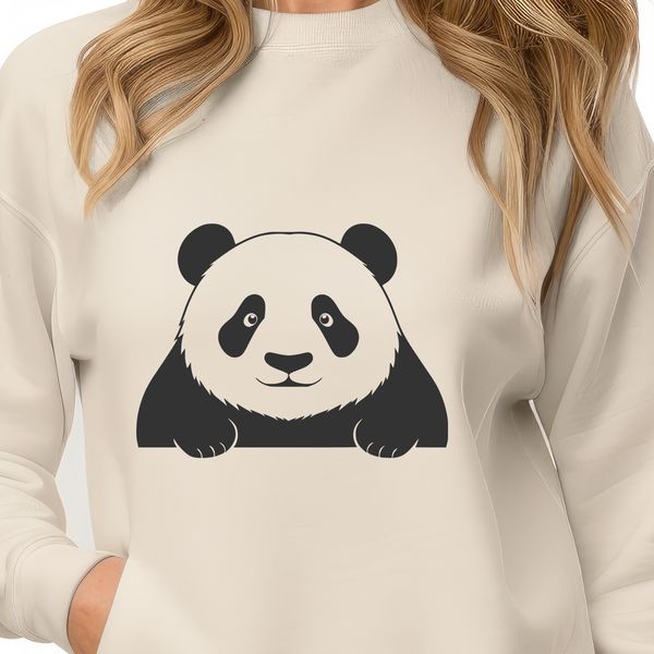 A digital illustration of a wild panda in a natural habitat.