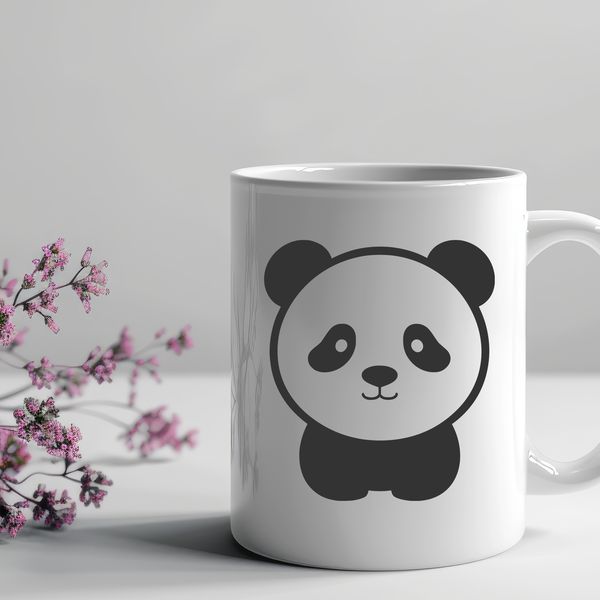 Vector Panda Graphic Design A detailed illustration of a wild animal, a giant panda, in a vector format.