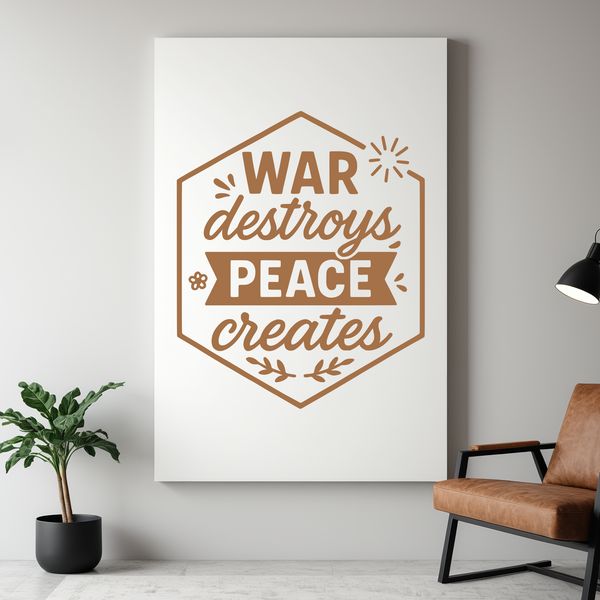Anti-war inspirational quote vector graphic, suitable for personal or commercial use.