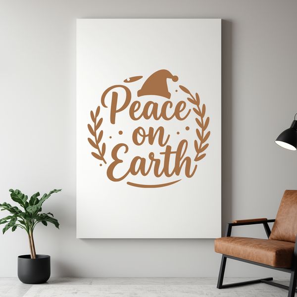 Christmas quotes with a peaceful message, suitable for commercial or personal use as clipart, template, or stencil.