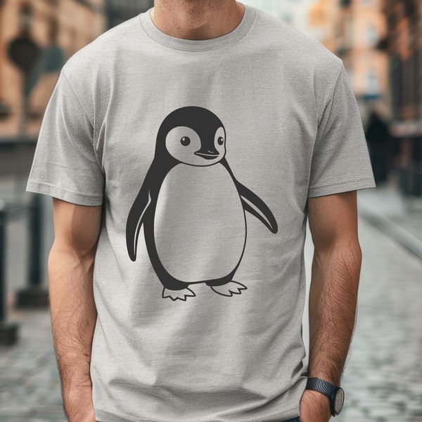 Cute Penguin Vector Graphic A vector illustration of a penguin, designed as an SVG file for digital use.