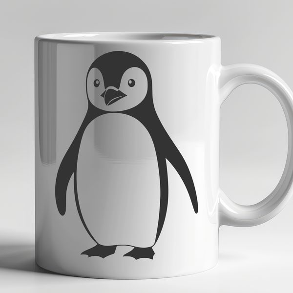 A simple penguin illustration created in vector format, suitable for various uses.