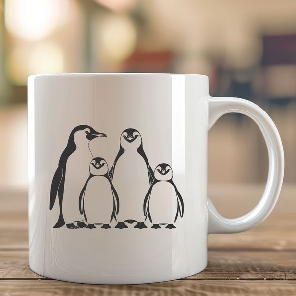 Simple Penguin SVG Template A simple illustration of a penguin in a playful pose.