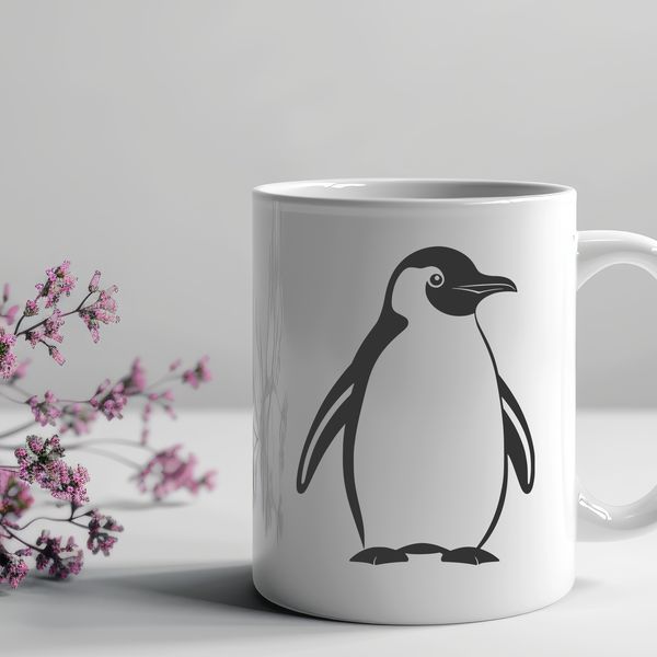 Simple Penguin SVG Design A simple illustration of a penguin standing on a flat surface.