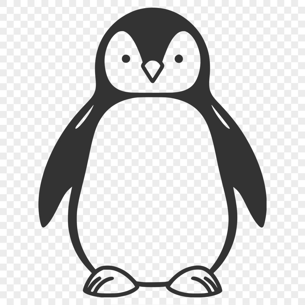 Unique Penguin Digital Drawing