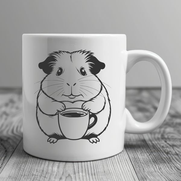 Friendly SVG Guinea Pig Design A cute illustration of a guinea pig in a friendly pose.