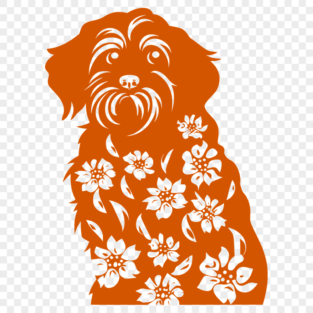 Floral Dog - For Laser Engraver Project