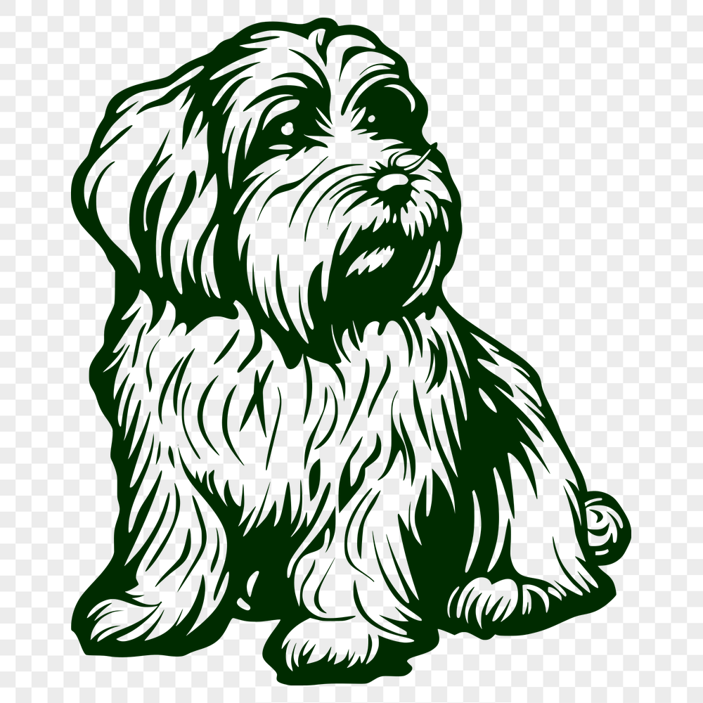 Artistic Sitting Dog Vector Illustration