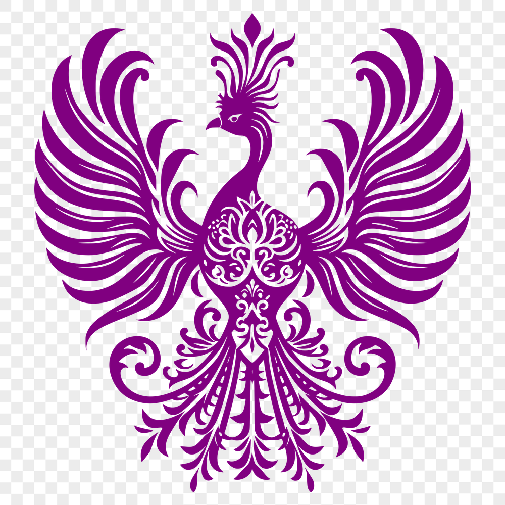 Ornate Pheonix SVG, PNG, PDF And DXF Files