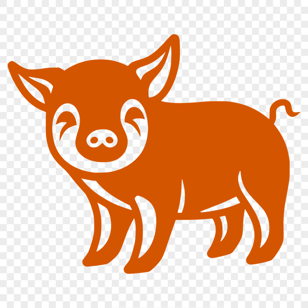 Beautiful Standing Pig PNG