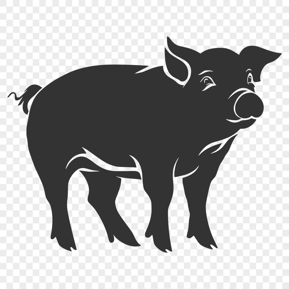 Artistic Standing Pig Design