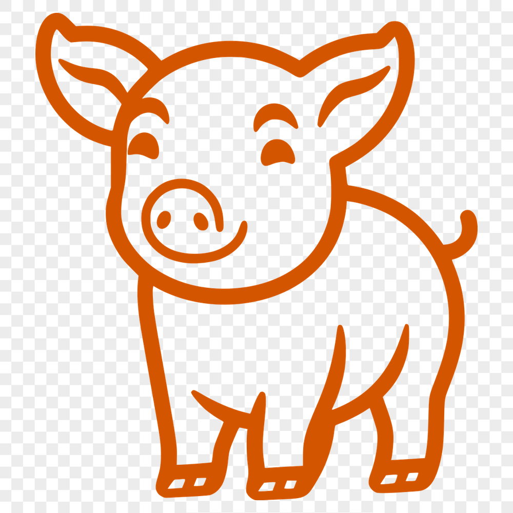 Creative Standing Piglet Illustration