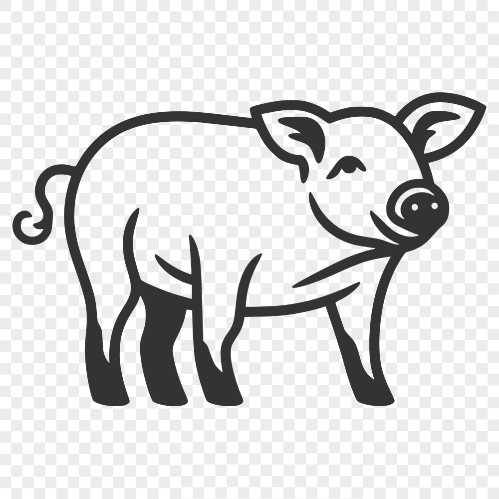 Artistic Standing Pig Template