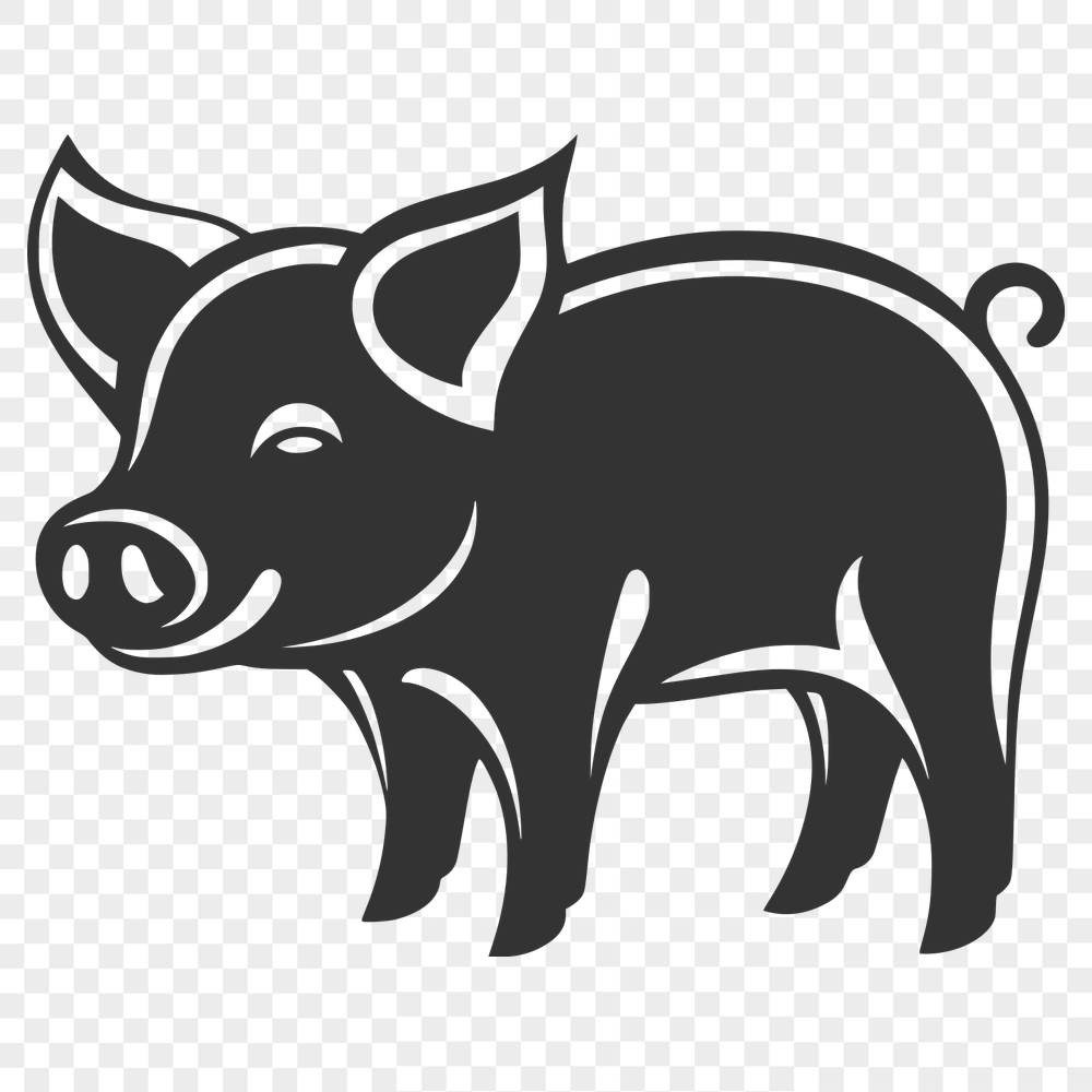 Artistic Standing Pig Printable Artwork