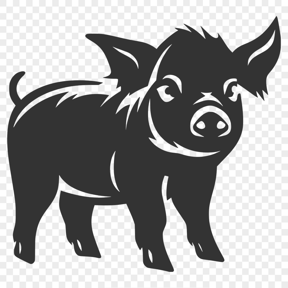 Free Standing Pig Clip Art