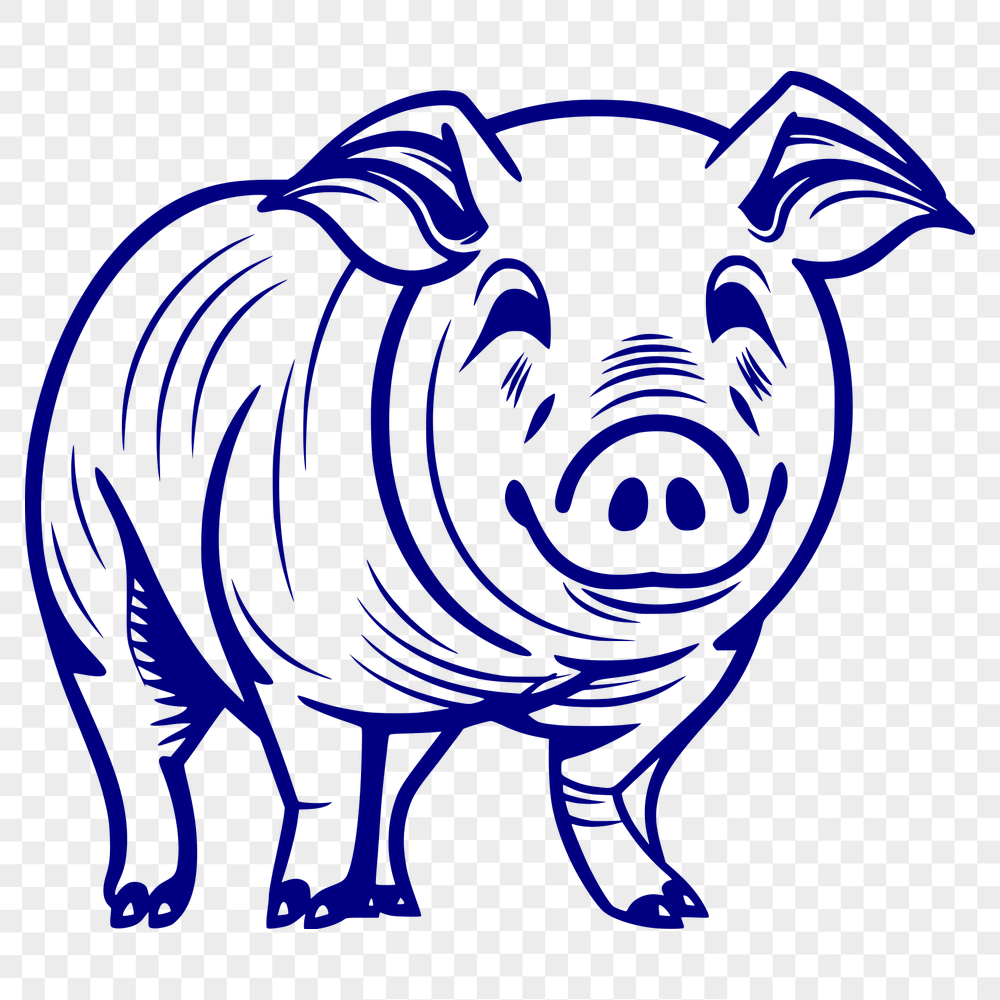 Stunning Pig SVG, PNG, PDF And DXF Files