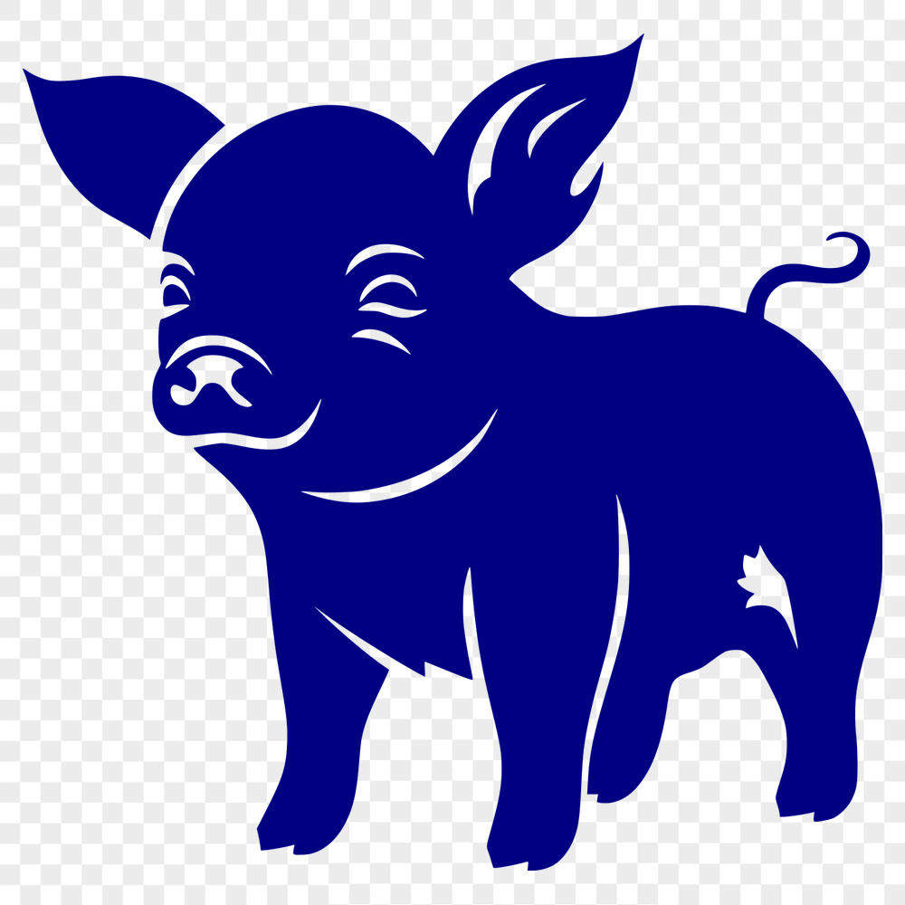 Unique Standing Piglet Vector Art