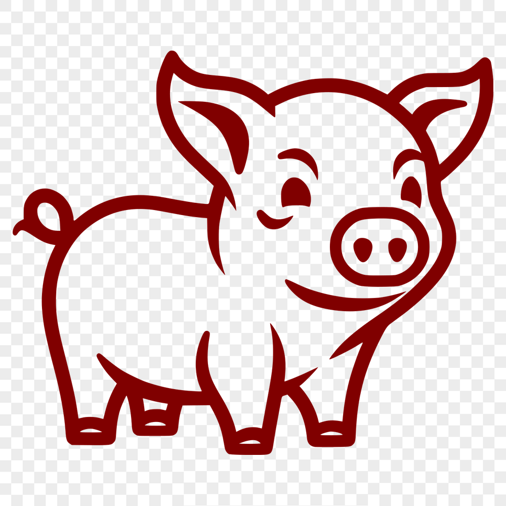 Creative Standing Pig Decal