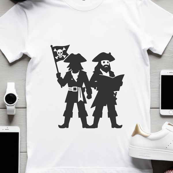 An SVG vector design of a swashbuckling pirate character, ideal for cutting machines like Cricut or laser cutters.