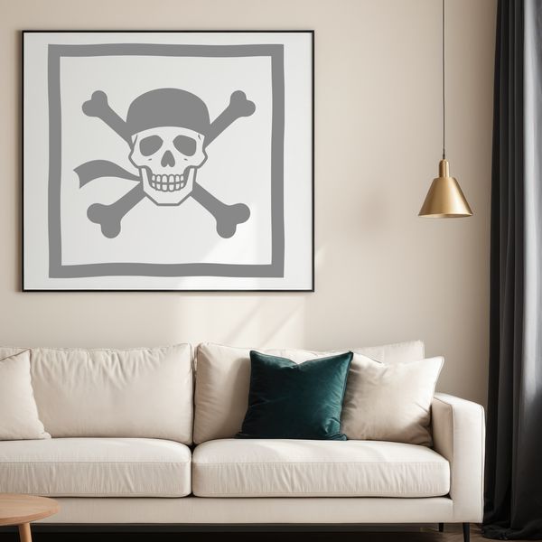 A stylized illustration of a pirate character, suitable for use in various design projects.