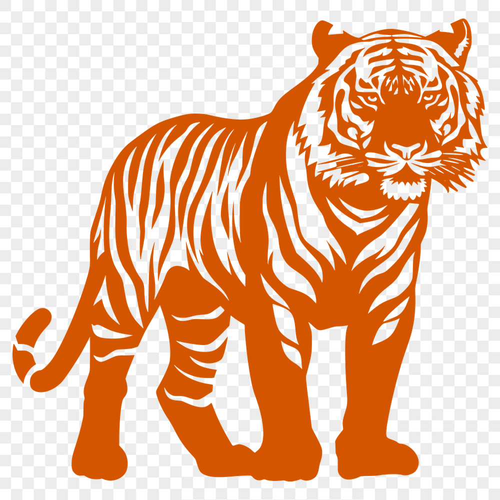 Creative Standing Tiger SVG