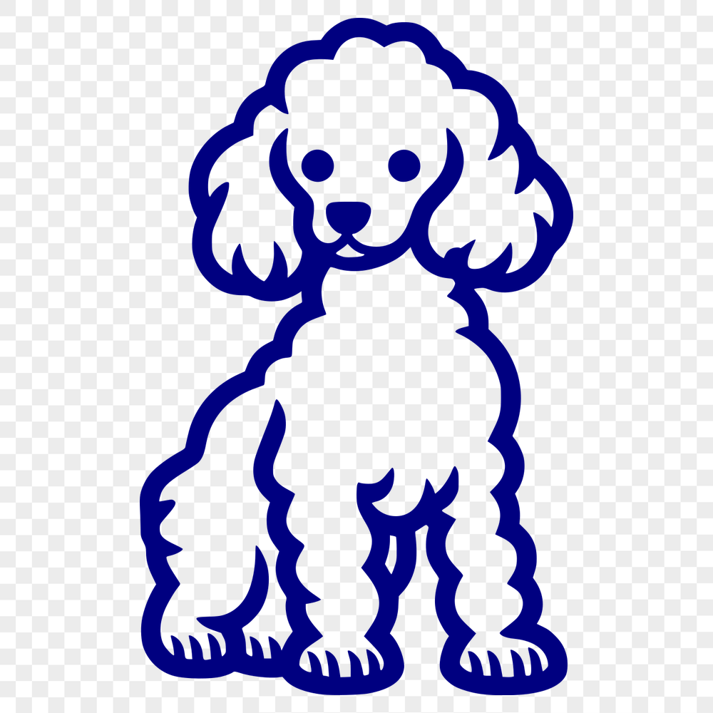 Unique Poodle Simple Line Drawing